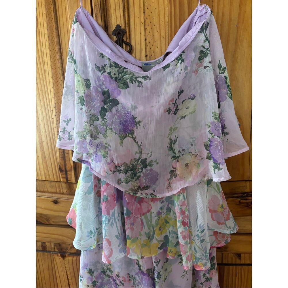 NWT ASOS Strapless Chiffon Layered Jumpsuit - Picture 2 of 6